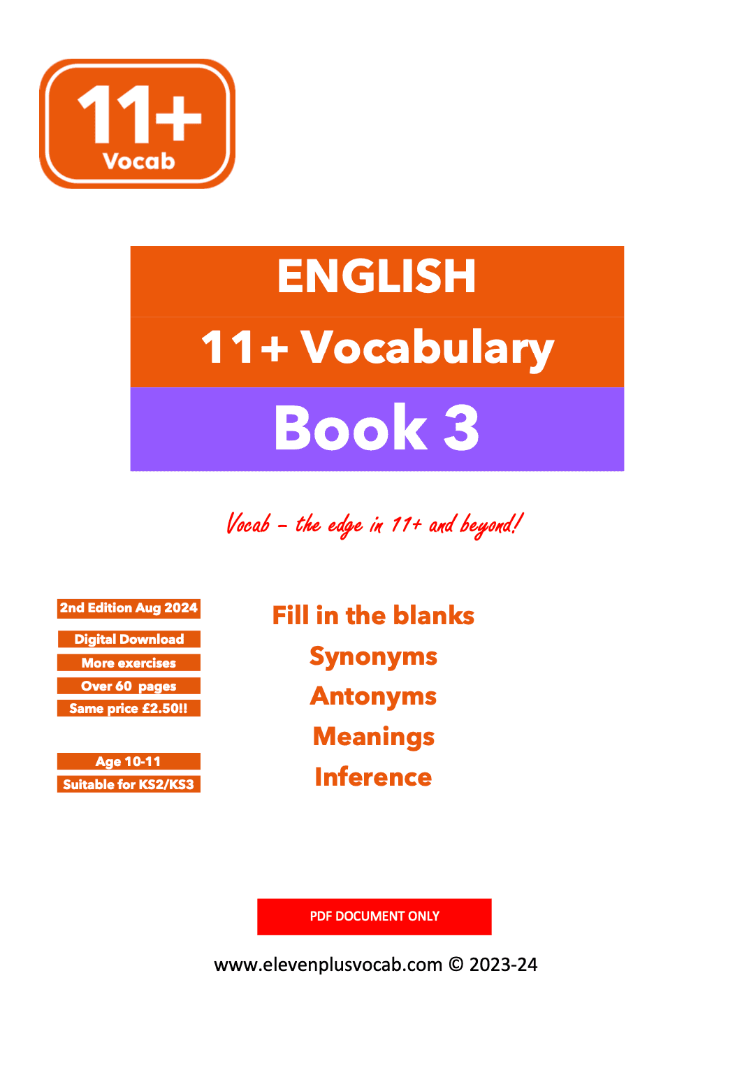 11+ English Vocab - PDF Book 3